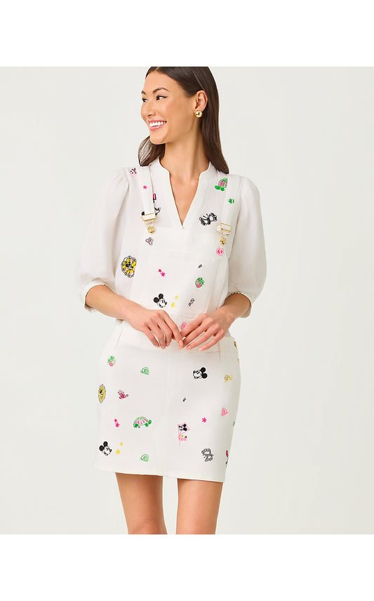 BREWYNN DENIM SKIRTALL, MULTI THROWBACK DISNEY EMBROIDERY