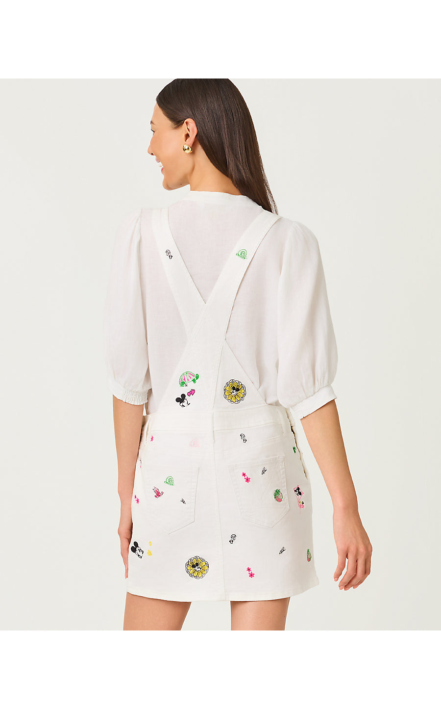 BREWYNN DENIM SKIRTALL, MULTI THROWBACK DISNEY EMBROIDERY