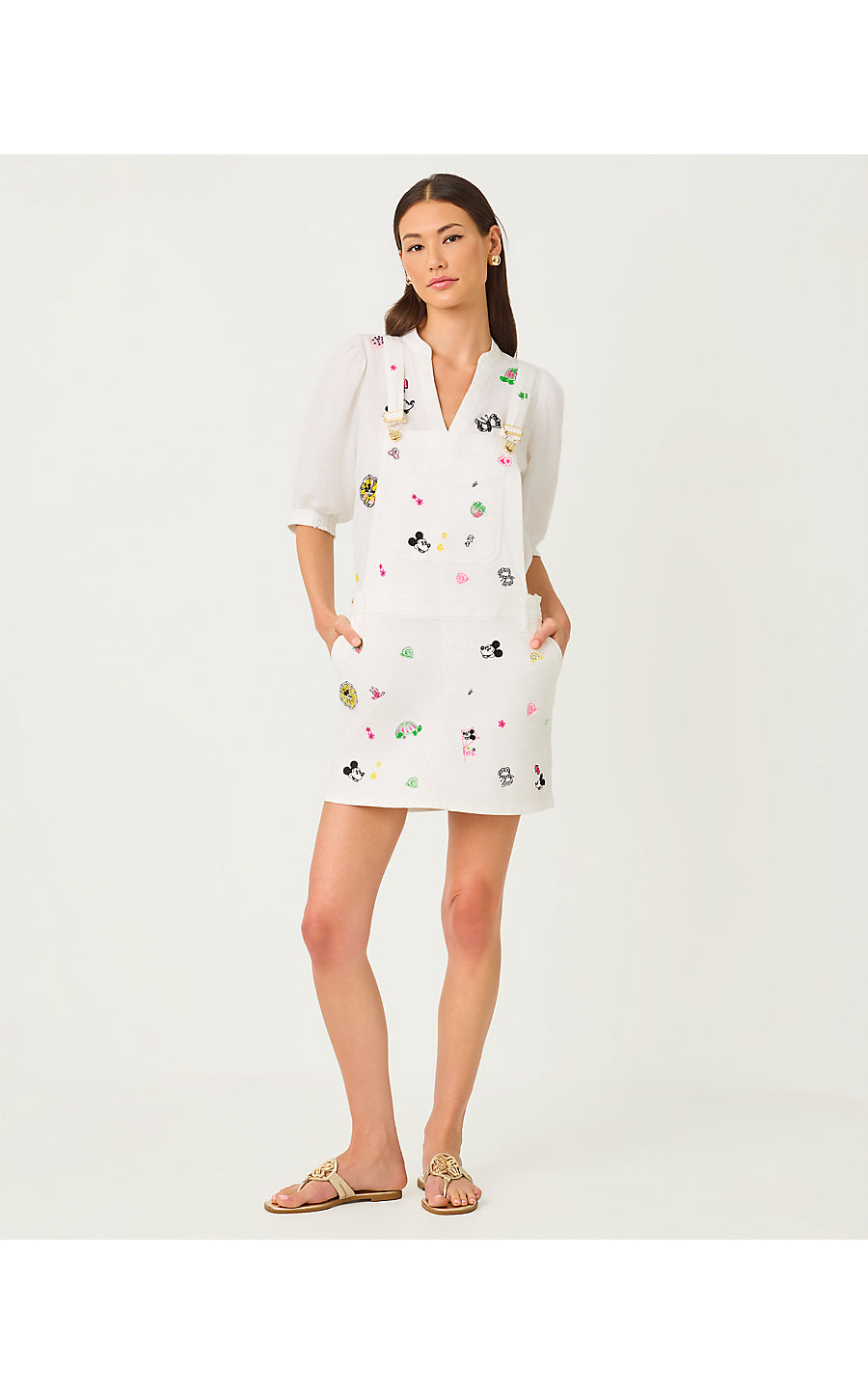 BREWYNN DENIM SKIRTALL, MULTI THROWBACK DISNEY EMBROIDERY