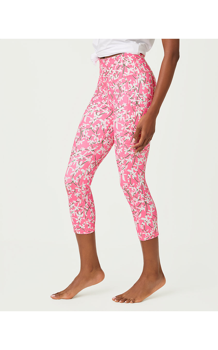 WEEKENDER HIGH RISE CROP, CONFETTI PINK CROSSGRAIN LIL LIZA
