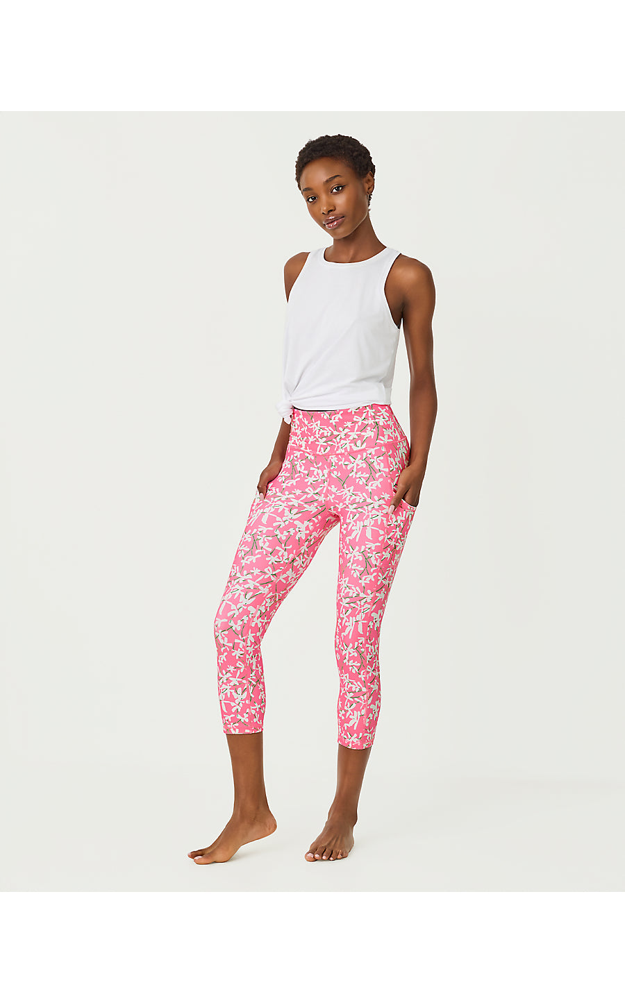 WEEKENDER HIGH RISE CROP, CONFETTI PINK CROSSGRAIN LIL LIZA