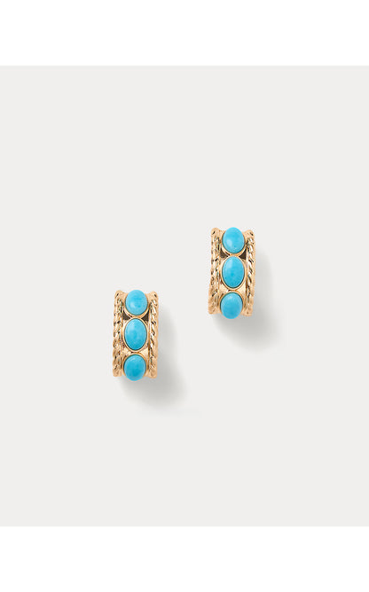 SUNSHINE GROVE HOOP EARRING, TURQUOISE TIDE