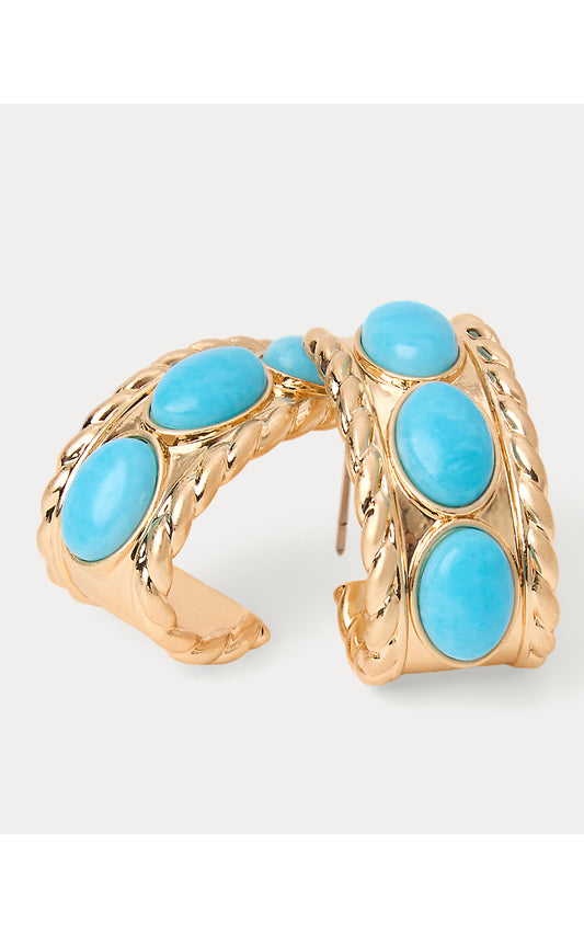 SUNSHINE GROVE HOOP EARRING, TURQUOISE TIDE