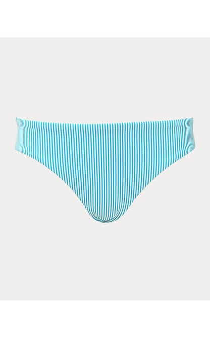 BETIE BIKINI BOTTOM, CAPRI BLUE SEERSUCKER STRIPE
