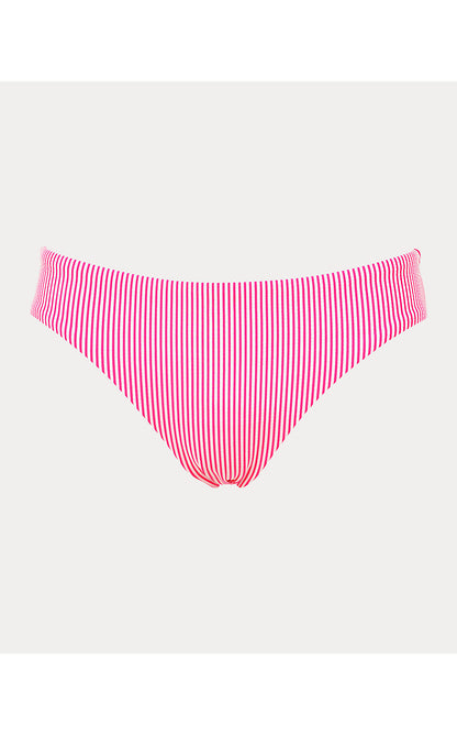 BETIE BIKINI BOTTOM, CHERRY BLOSSOM PINK SEERSUCKER STRIPE