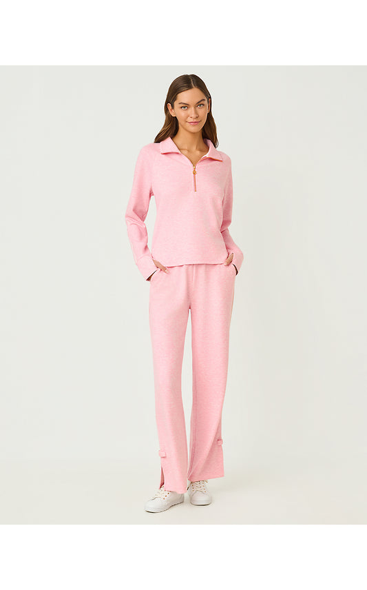 DYLANA BOW TRACK PANT UPF 50+, HEATHERED CONCH SHELL PINK