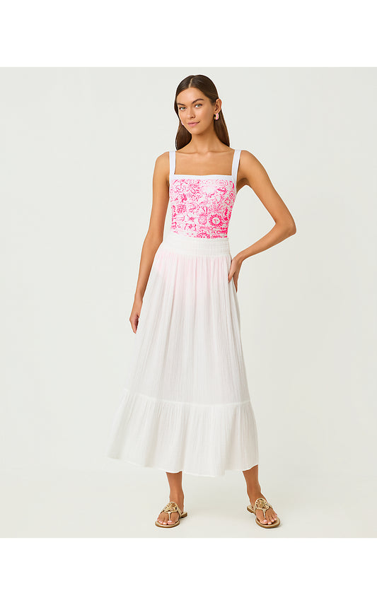 ENZO MAXI SKIRT COVERUP, RESORT WHITE