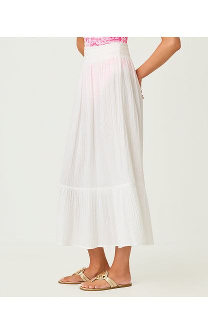 ENZO MAXI SKIRT COVERUP, RESORT WHITE