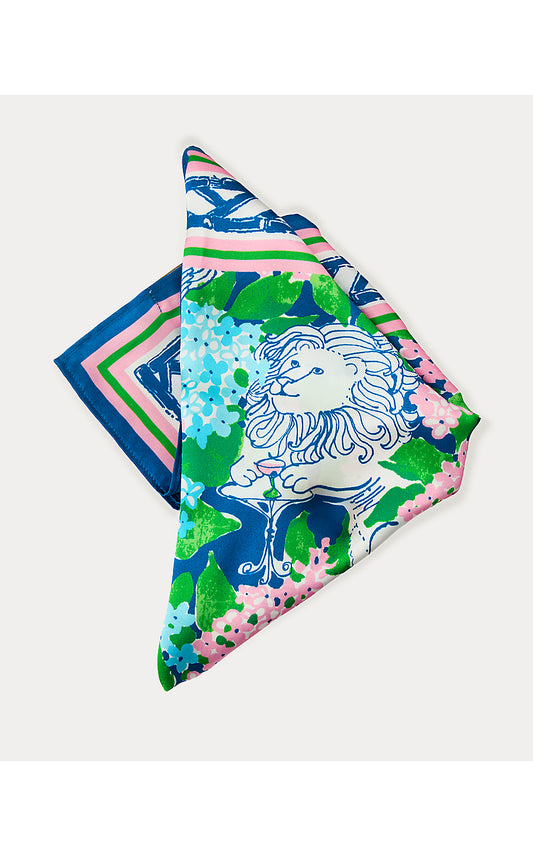 GWP SCARF, STARLIGHT NAVY LYDIA THE LION GWP ENGINEERED SCARF