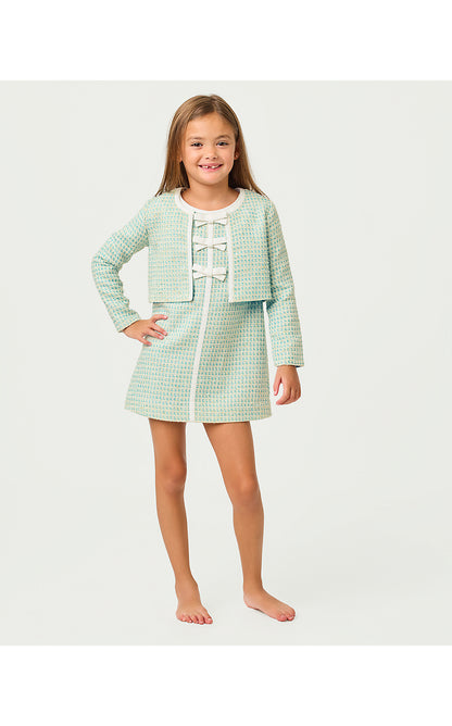 MINI ROHANA BOUCLE JACKET, CAPRI BLUE FANTASY BOUCLE