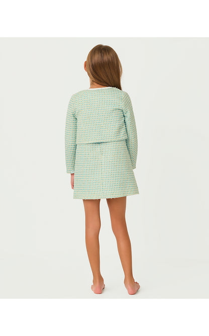 MINI ROHANA BOUCLE JACKET, CAPRI BLUE FANTASY BOUCLE