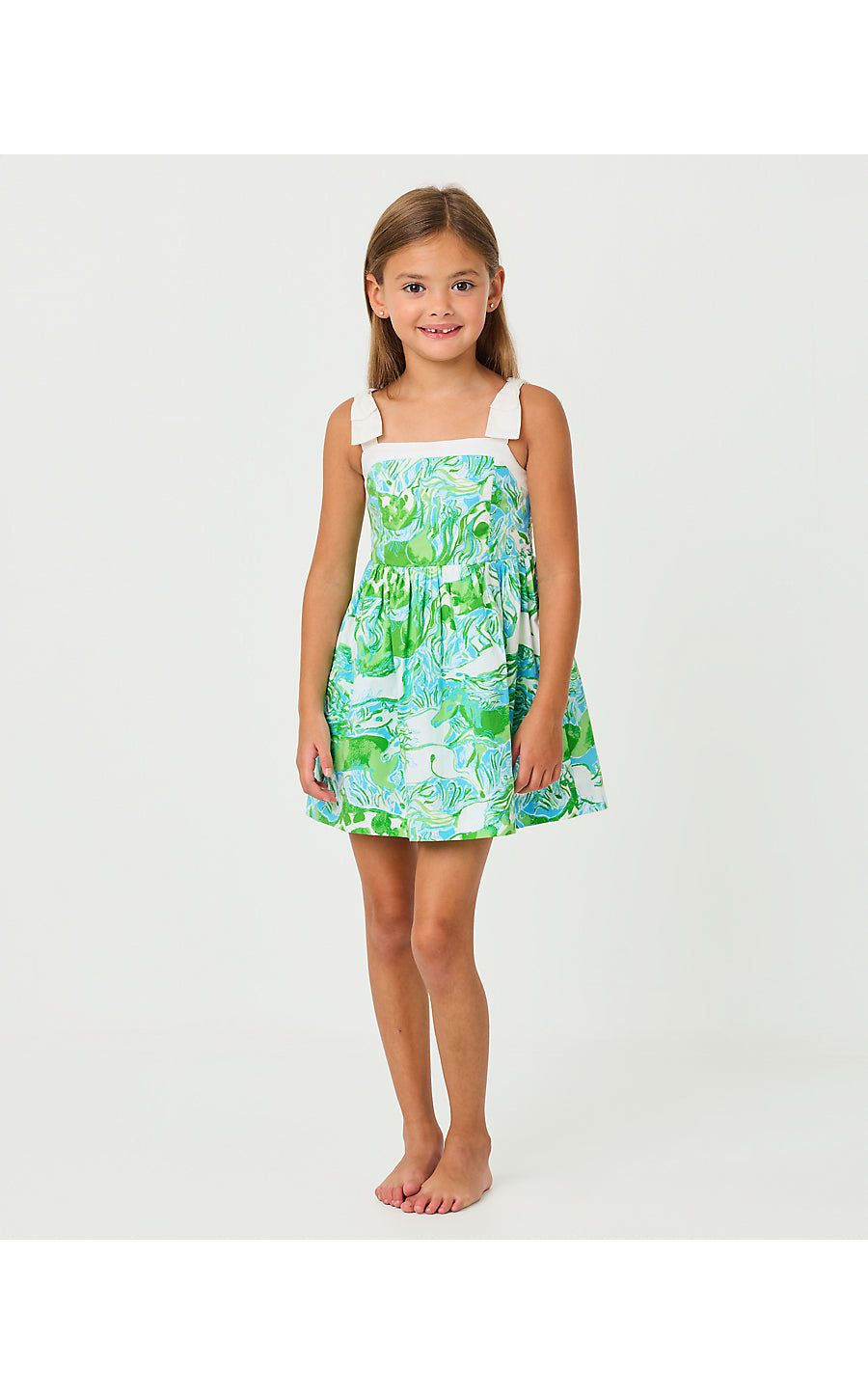 MINI CHERI DRESS, CAPRI BLUE GALLOPING GALS