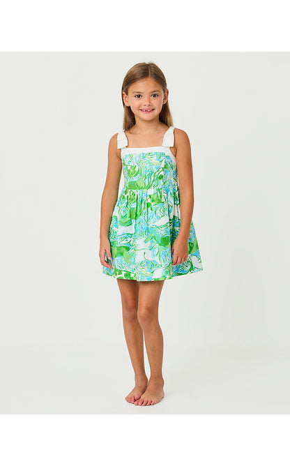 MINI CHERI DRESS, CAPRI BLUE GALLOPING GALS