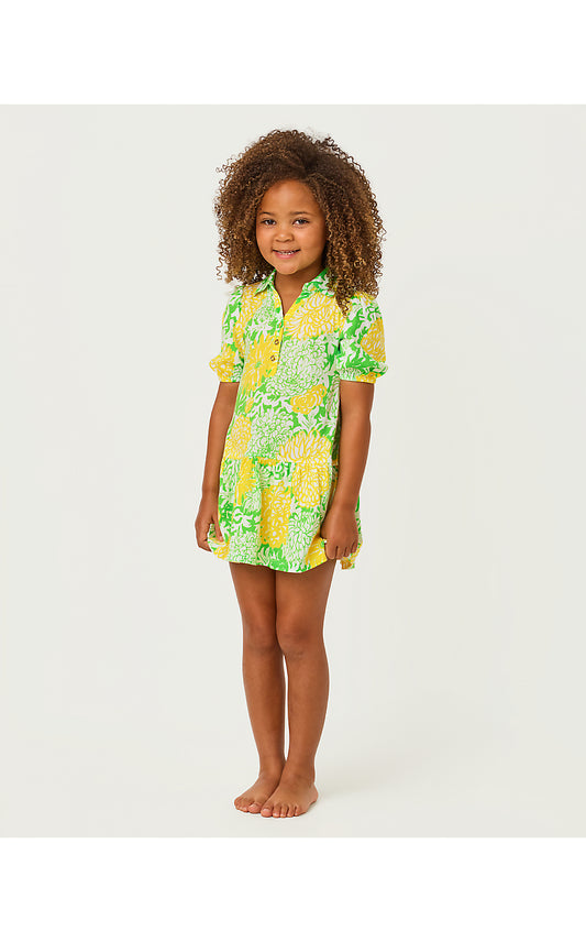 MINI BINGLEY DRESS, CROCODILE GREEN MUMBO JUMBO