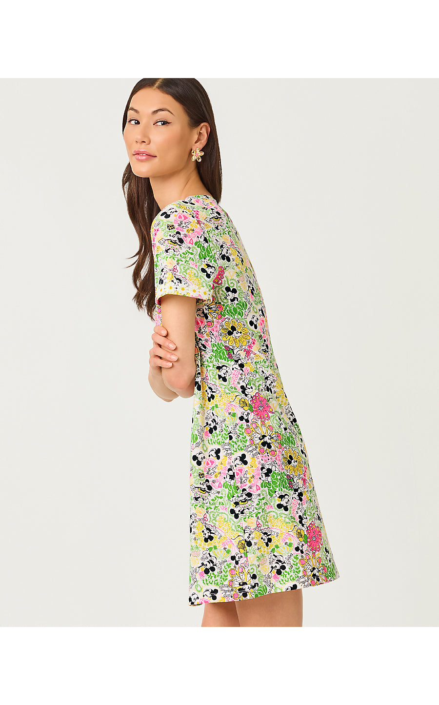 CODY SHORT SLEEVE DRESS, MULTI THROWBACK DISNEY