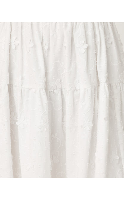 BENNET DRESS, RESORT WHITE MONARCH EMBROIDERED COTTON SWISS DOT