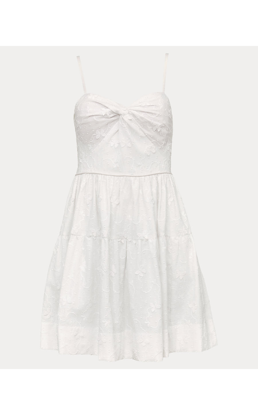 BENNET DRESS, RESORT WHITE MONARCH EMBROIDERED COTTON SWISS DOT