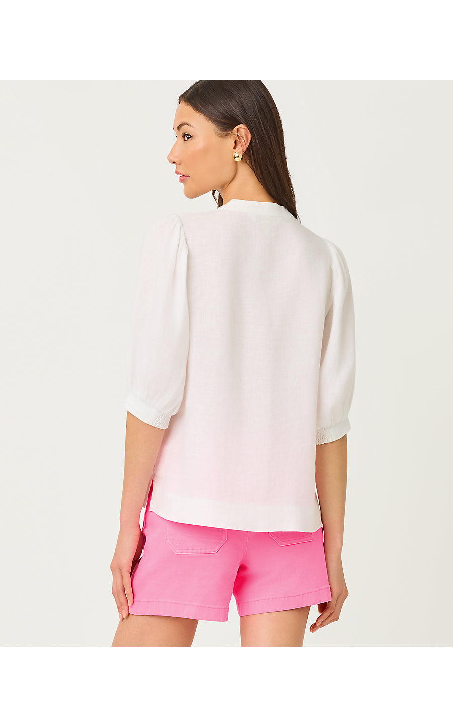 MIALEIGH EMBROIDERED LINEN TOP, Disney Throwback RESORT WHITE