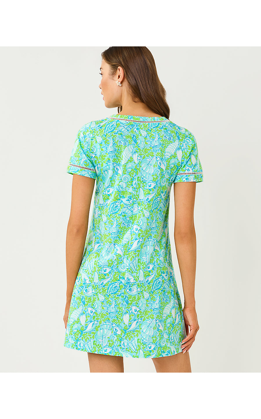 CODY SHORT SLEEVE DRESS, DAY DREAM BLUE THROW ME A LINE