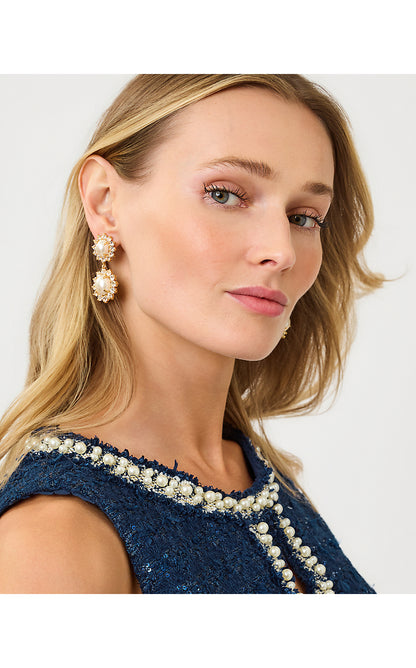 LOREN HOPE GEORGIE DROP EARRINGS, RESORT WHITE