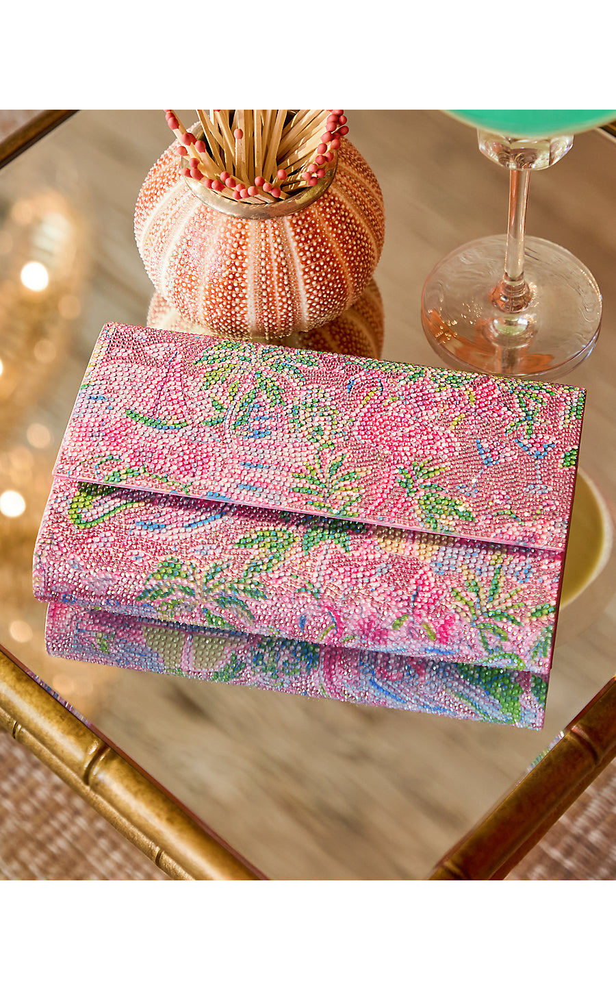 FIZZONI CLUTCH, CONCH SHELL PINK SUNNY DEE