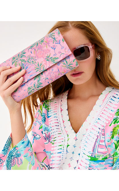 FIZZONI CLUTCH, CONCH SHELL PINK SUNNY DEE
