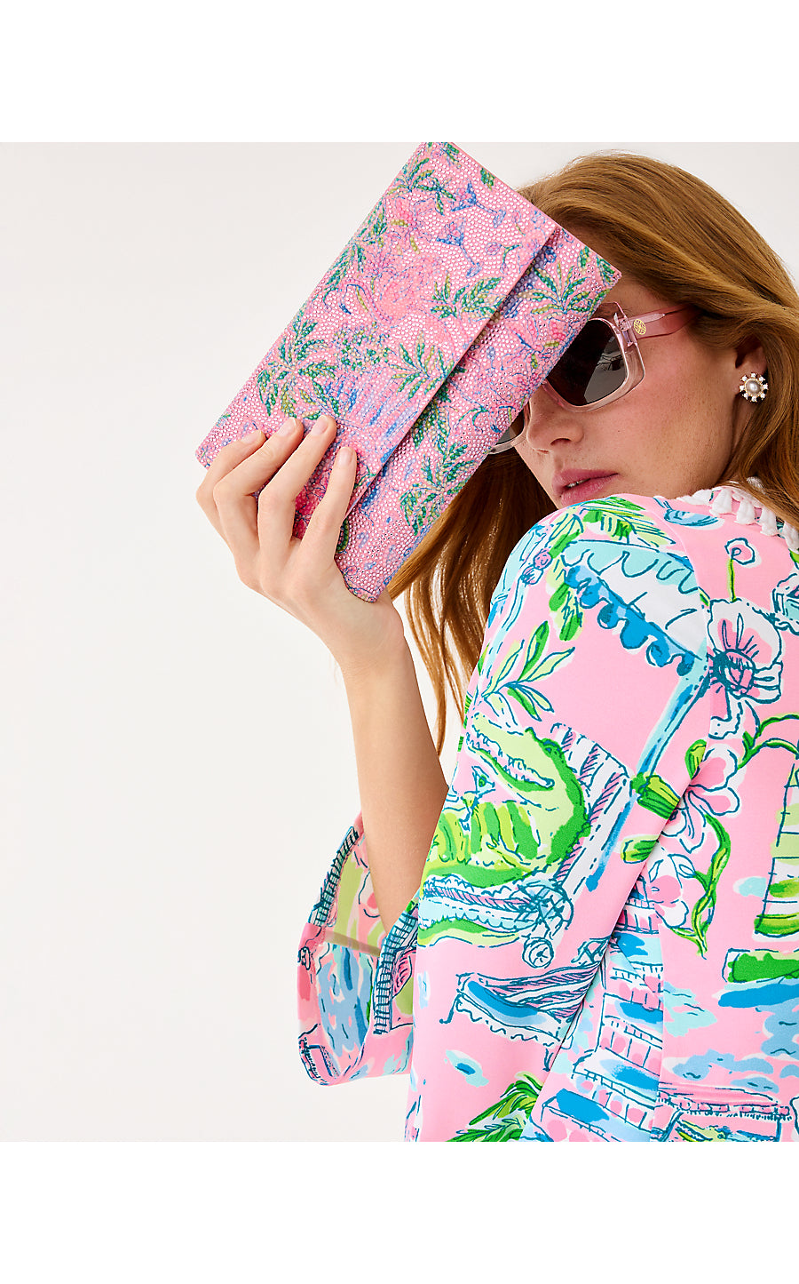 FIZZONI CLUTCH, CONCH SHELL PINK SUNNY DEE