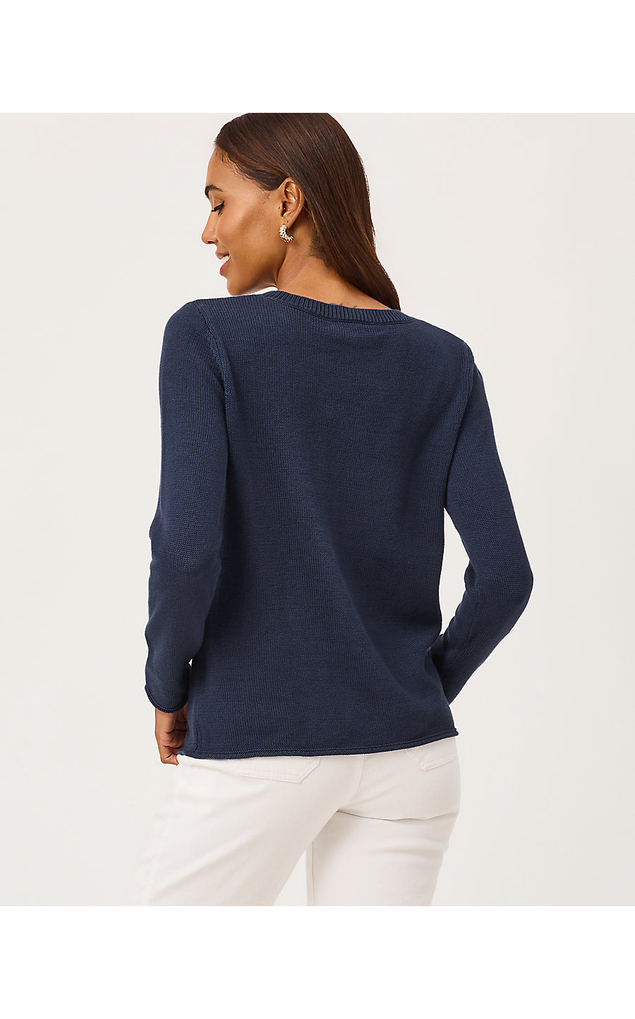 KELLYN SWEATER, LOW TIDE NAVY NAUTICAL LOBSTER JACQUARD