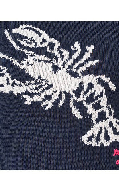 KELLYN SWEATER, LOW TIDE NAVY NAUTICAL LOBSTER JACQUARD