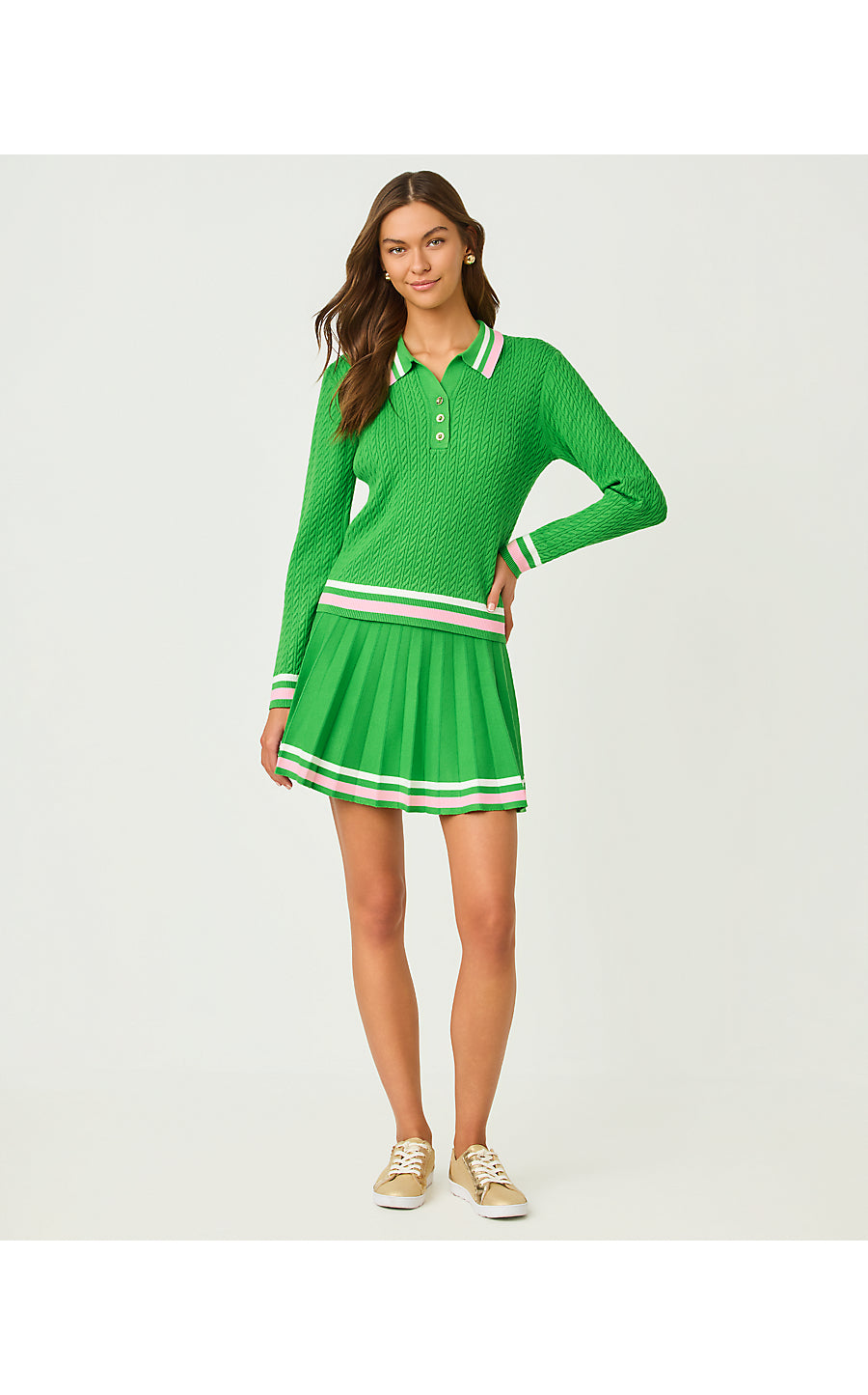 SUZETTE SWEATER, PUTTING GREEN X RESORT WHITE TIPPING