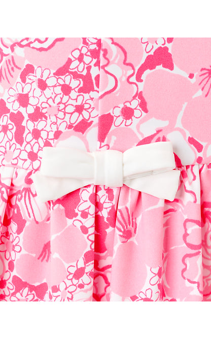DELVENIE BUBBLE HEM DRESS, CONCH SHELL PINK BURST OF JOY