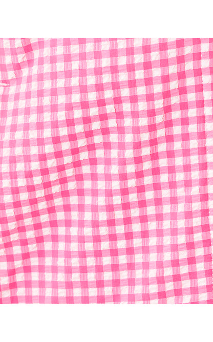 JAYDEA JACKET UPF 50+, CHERRY BLOSSOM PINK MINI PERFORMANCE GINGHAM