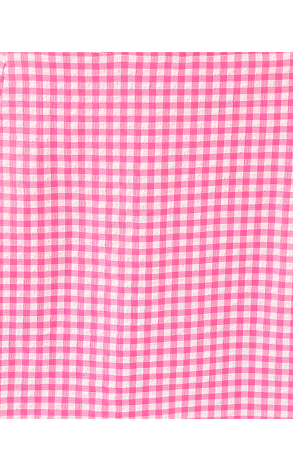 HUXLEY SKORT UPF 50+, CHERRY BLOSSOM PINK MINI PERFORMANCE GINGHAM