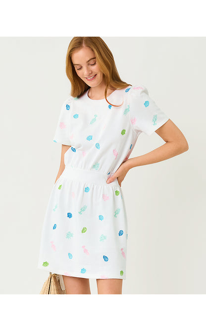 FENN DRESS, MULTI BEACH TREASURE EMBROIDERY