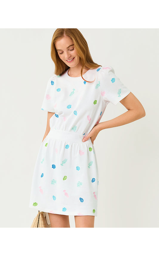FENN DRESS, MULTI BEACH TREASURE EMBROIDERY