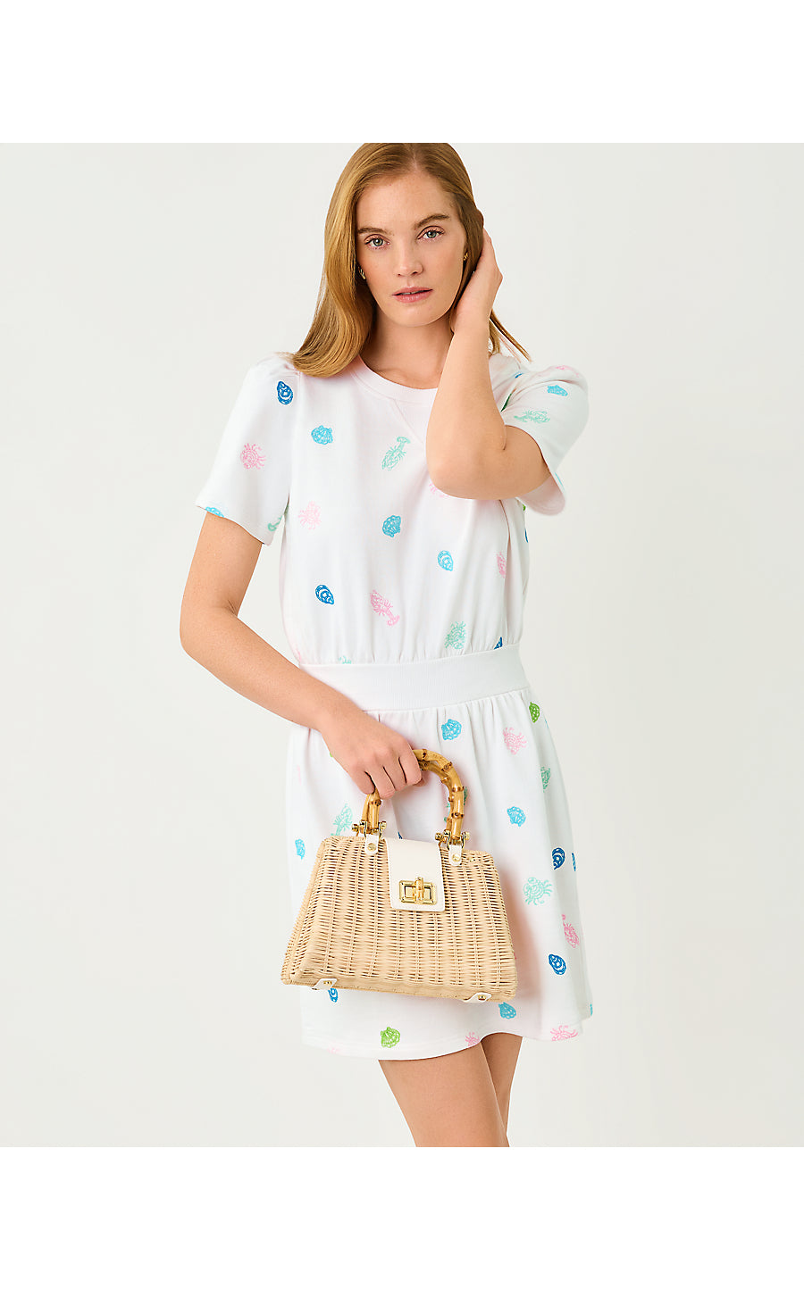 FENN DRESS, MULTI BEACH TREASURE EMBROIDERY