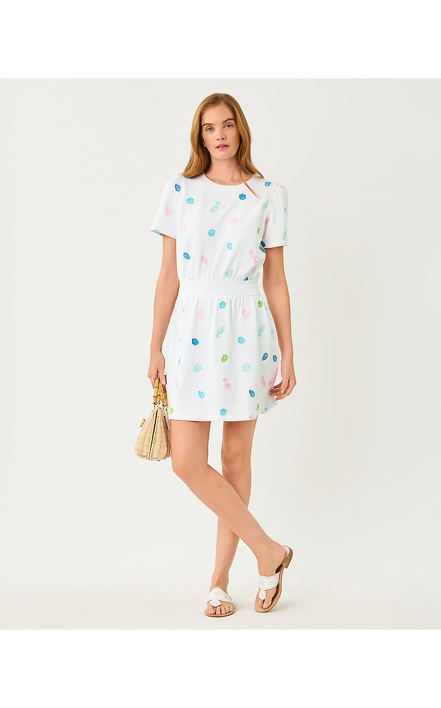 FENN DRESS, MULTI BEACH TREASURE EMBROIDERY