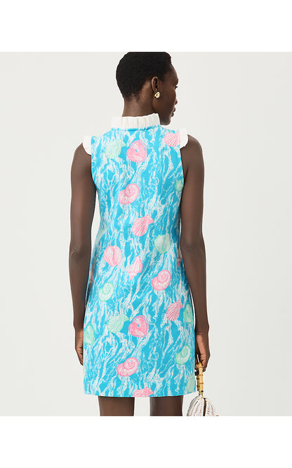 EVANGELINE SLEEVELESS DRESS, CAPRI BLUE SHELDEN