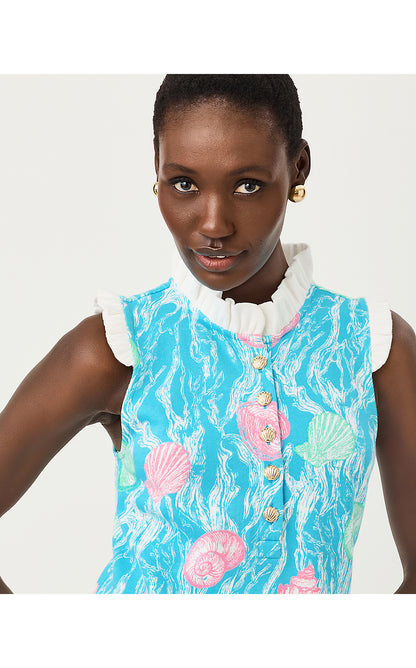 EVANGELINE SLEEVELESS DRESS, CAPRI BLUE SHELDEN
