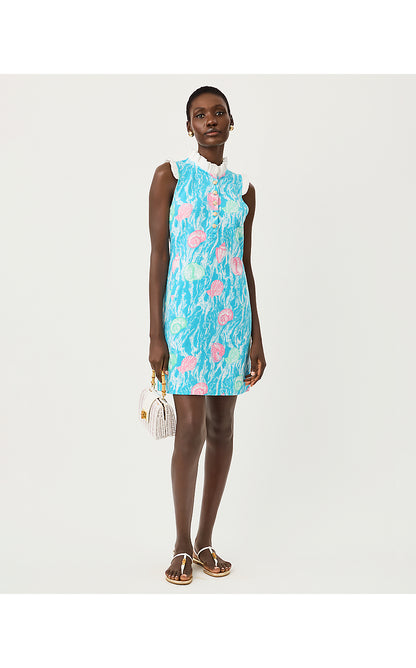 EVANGELINE SLEEVELESS DRESS, CAPRI BLUE SHELDEN