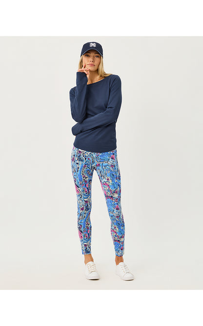 ENDURANCE HIGH RISE MIDI LEGGING, MULTI PAISLEY PARADE