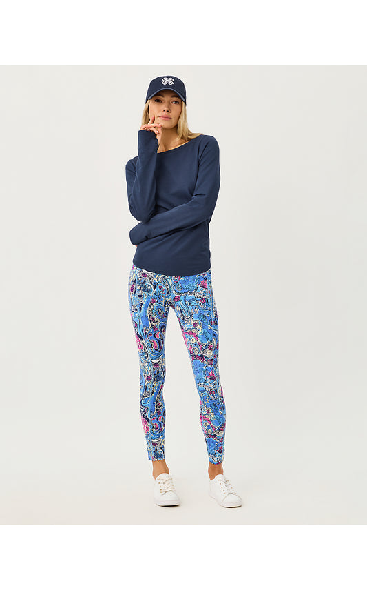 ENDURANCE HIGH RISE MIDI LEGGING, MULTI PAISLEY PARADE