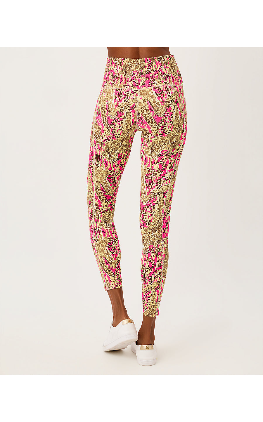 ENDURANCE HIGH RISE MIDI LEGGING, PINK ASTER LIL SKETCHING ON SAFARI