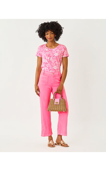 AMIKO LINEN PANT, CHERRY BLOSSOM PINK