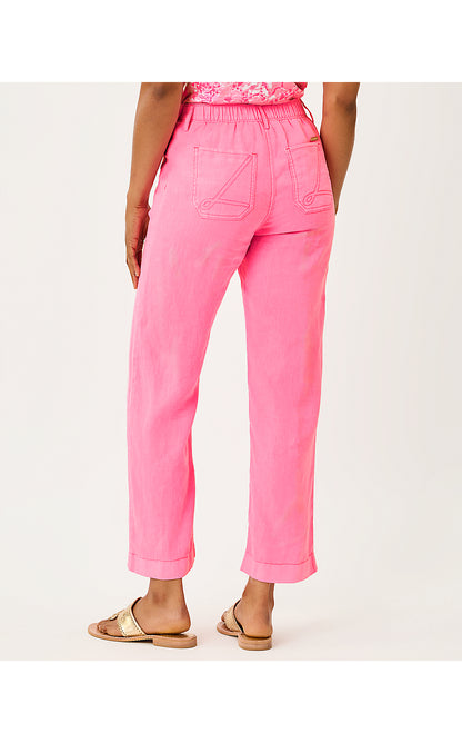 AMIKO LINEN PANT, CHERRY BLOSSOM PINK