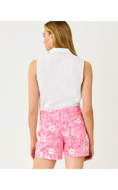 THE SLEEVELESS FLOWER FITTED LILLY SHIRT, RESORT WHITE