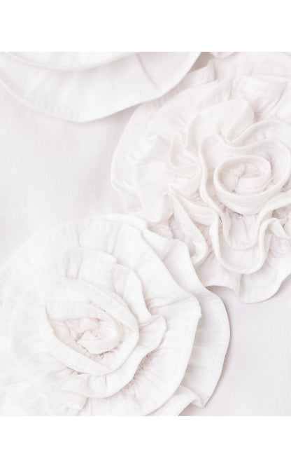 THE SLEEVELESS FLOWER FITTED LILLY SHIRT, RESORT WHITE