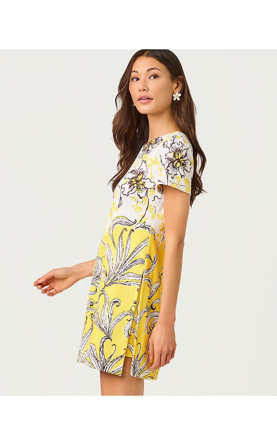 MELODIE SKIRTED ROMPER, ESTELLE YELLOW BUMBLEY BUZZ ENGINEERED ROMPER