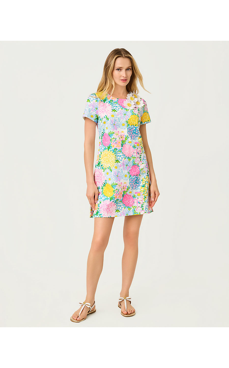 MELODIE SKIRTED ROMPER, MULTI LILLY GARDEN