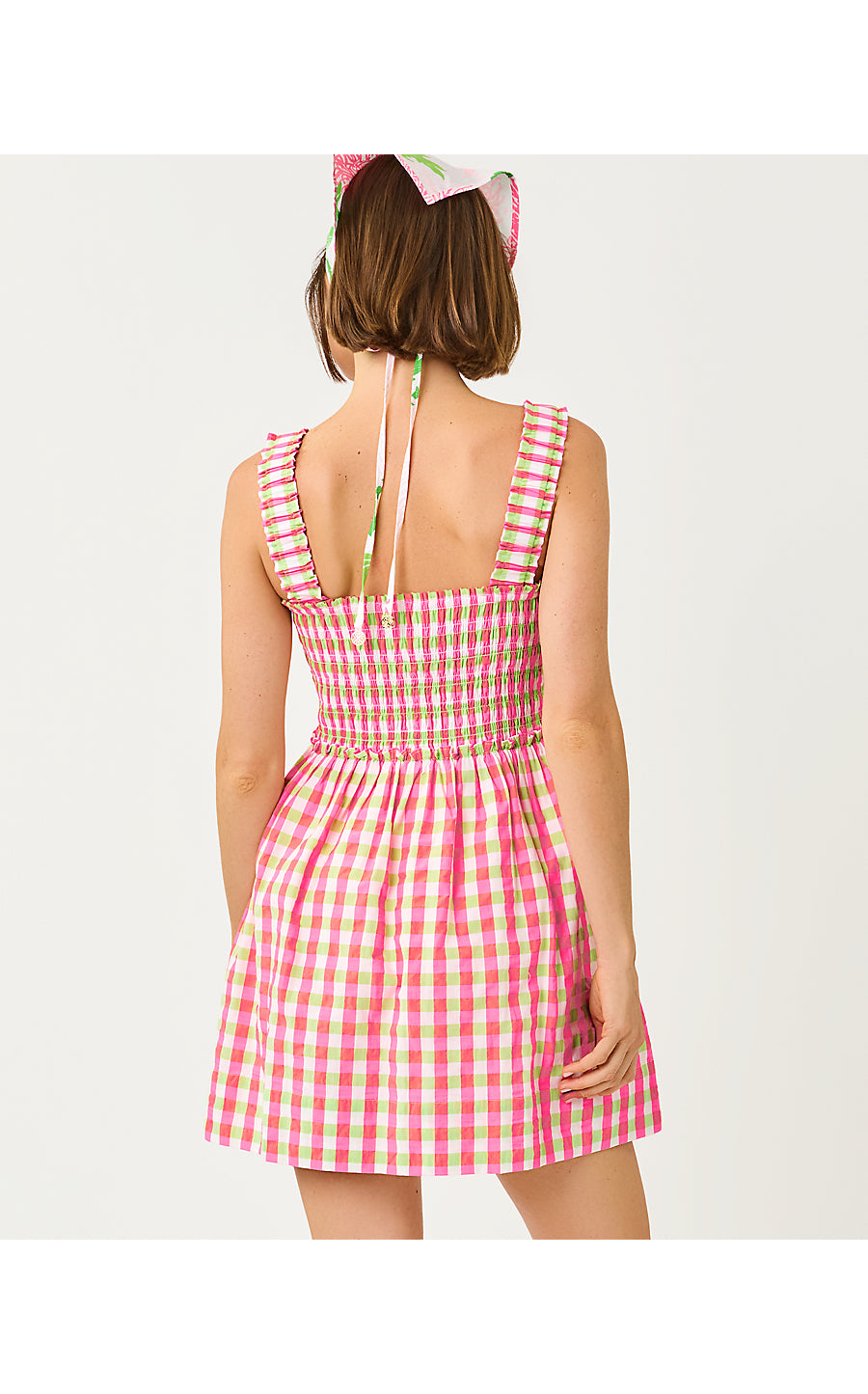 HADLY SKIRTED ROMPER, CHERRY BLOSSOM PINK SUMMER LOVIN GINGHAM